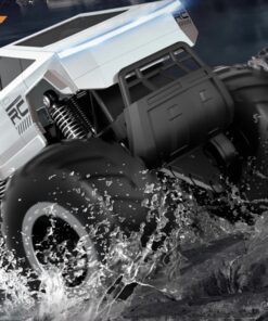 la Voiture télécommandée cybertruck qui roule sur l'eau