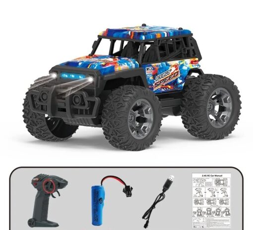 Voiture télécommandée tout terrain 4x4 bleue