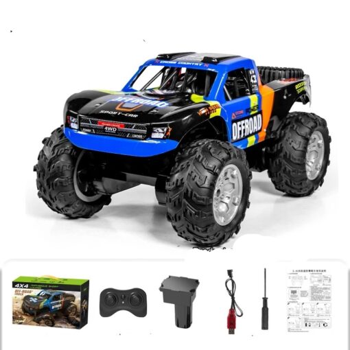 Voiture tout-terrain amphibie bleue
